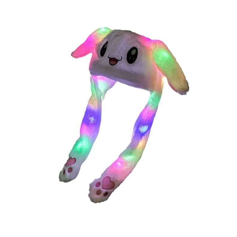 White Plush Cartoon Rabbit Ear Moving Hat for Kids - Image 15