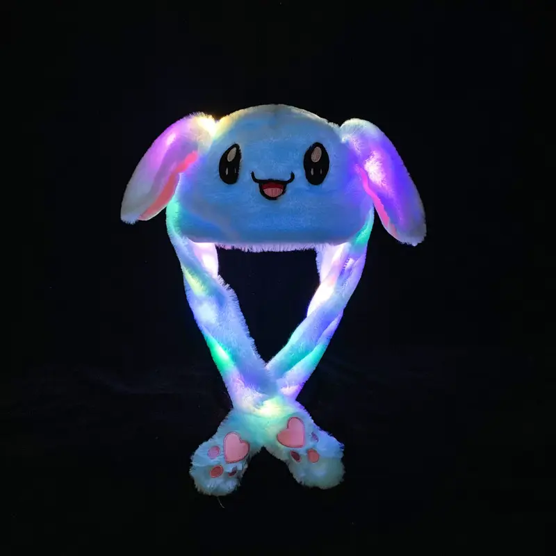 White Plush Cartoon Rabbit Ear Moving Hat for Kids - Image 2