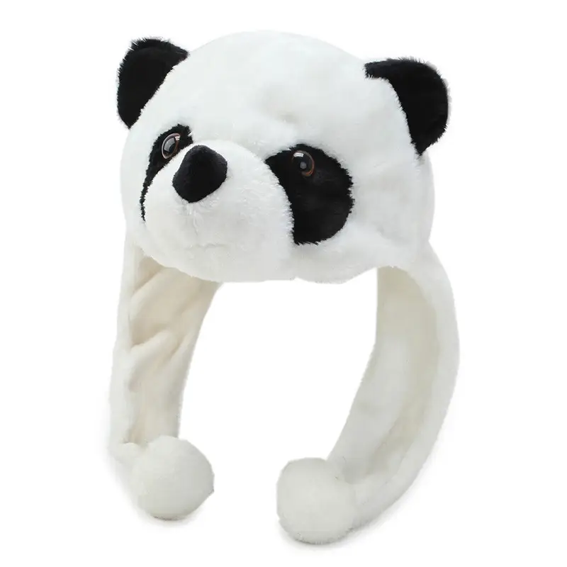 White Plush Cartoon Rabbit Ear Moving Hat for Kids - Image 4