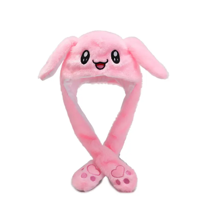 White Plush Cartoon Rabbit Ear Moving Hat for Kids - Image 6