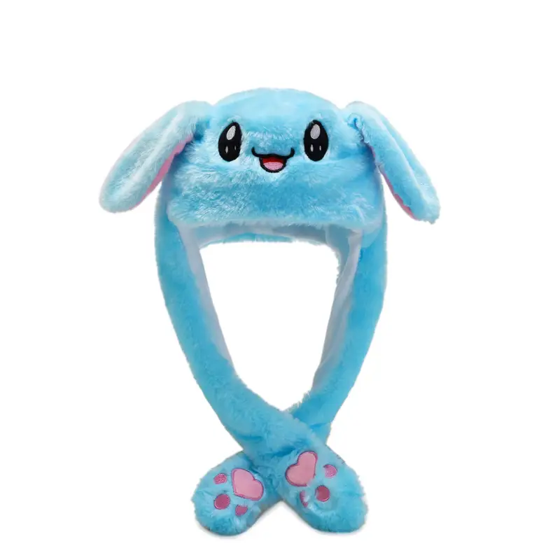 White Plush Cartoon Rabbit Ear Moving Hat for Kids - Image 7
