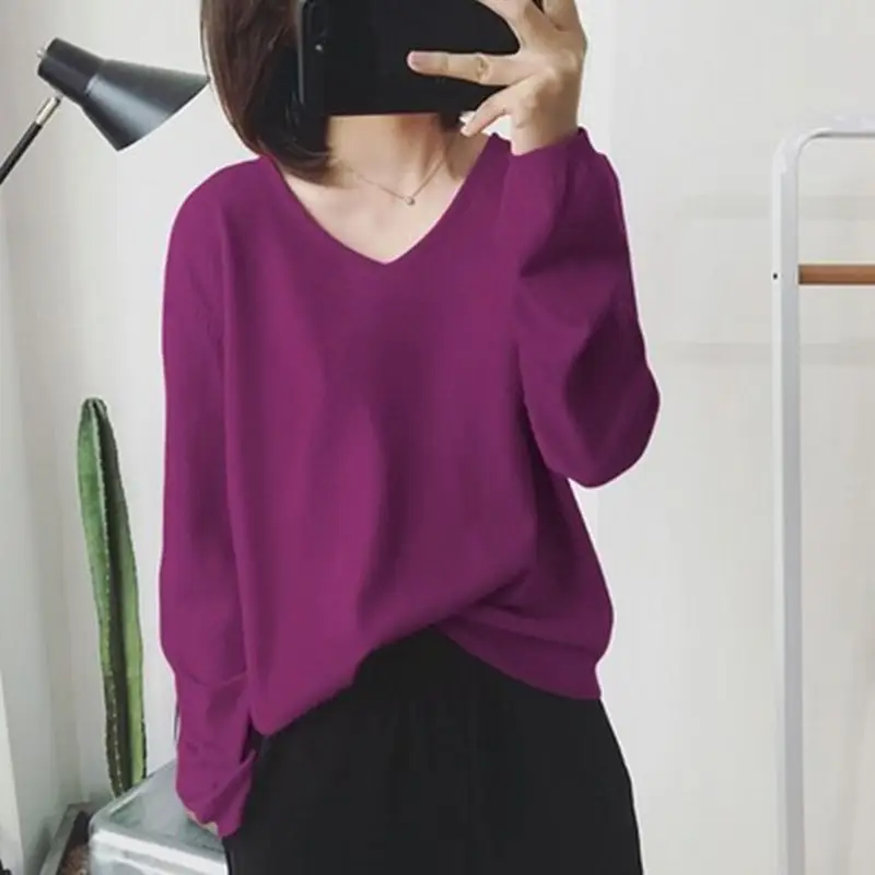 2025 Women Loose V-Neck Pullover Long Sleeve Knitwear - Image 12