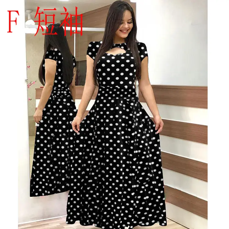 Women Floral Print Maxi Dress Blue Large - Image 15