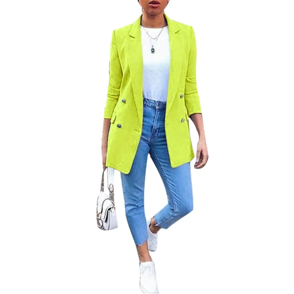Navy Blue Lapel Cardigan Suit Jacket Women 2022 - Image 4