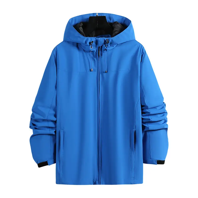 Men's Windproof Hoodie Jacket 4M Beige - Image 4