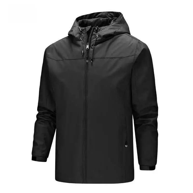 Men's Windproof Hoodie Jacket 4M Beige - Image 12