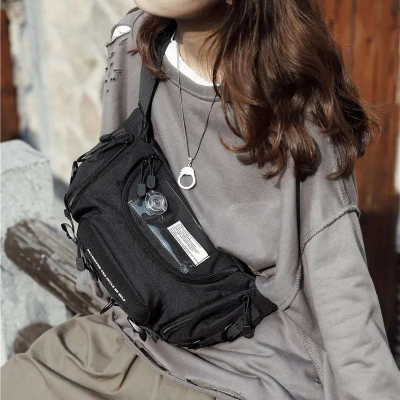 Men's Black Water-Repellent Crossbody Bag Large Capacity - Image 4
