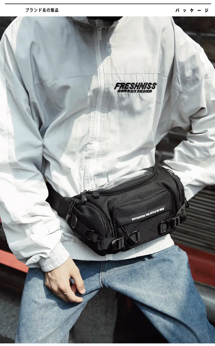 Men's Black Water-Repellent Crossbody Bag Large Capacity — feature 3