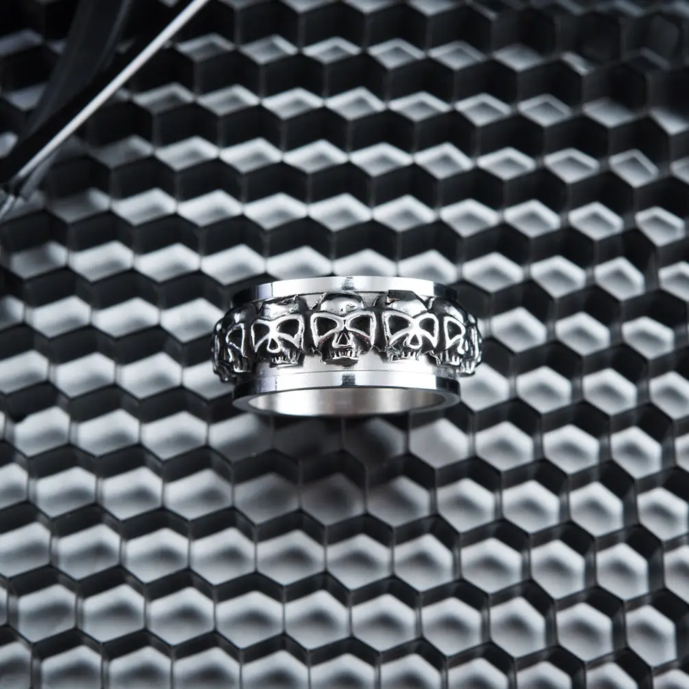 Stainless Steel Skull Ring Rotating Wholesale Customizable