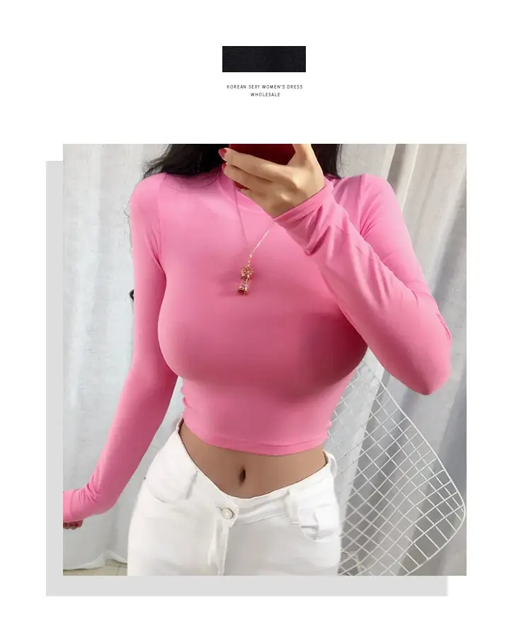 Women Long Sleeve Crewneck T-Shirt Grey — feature 1