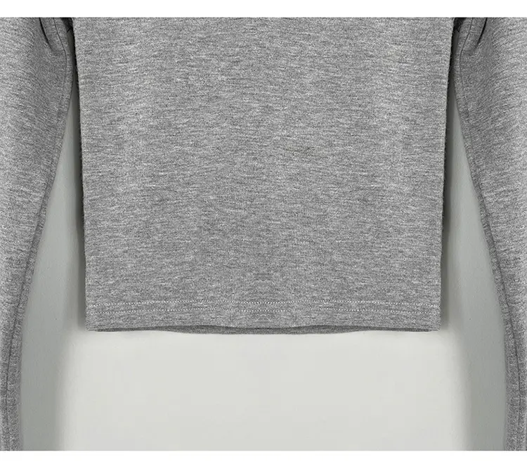 Women Long Sleeve Crewneck T-Shirt Grey — feature 39