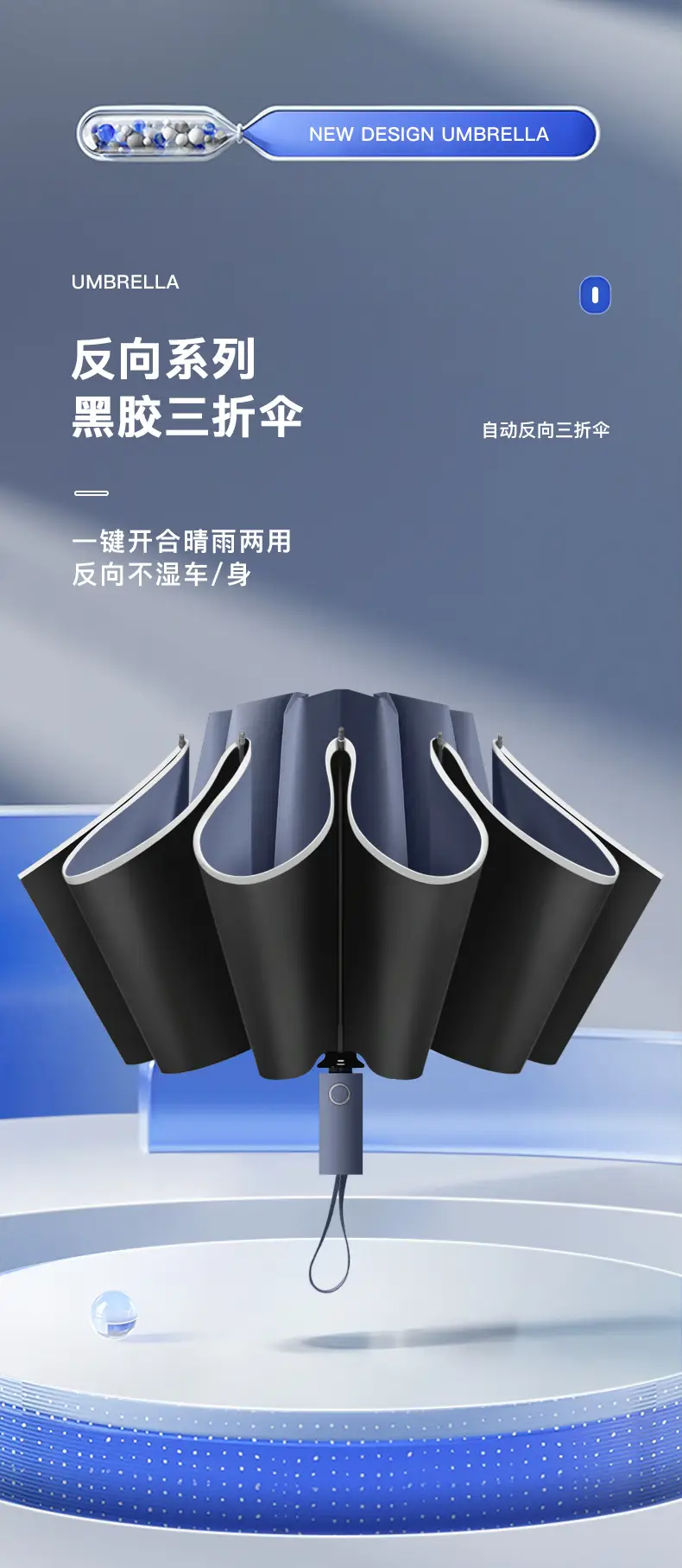 Fully Automatic Reverse Folding Umbrella for Men Women Large — feature 3