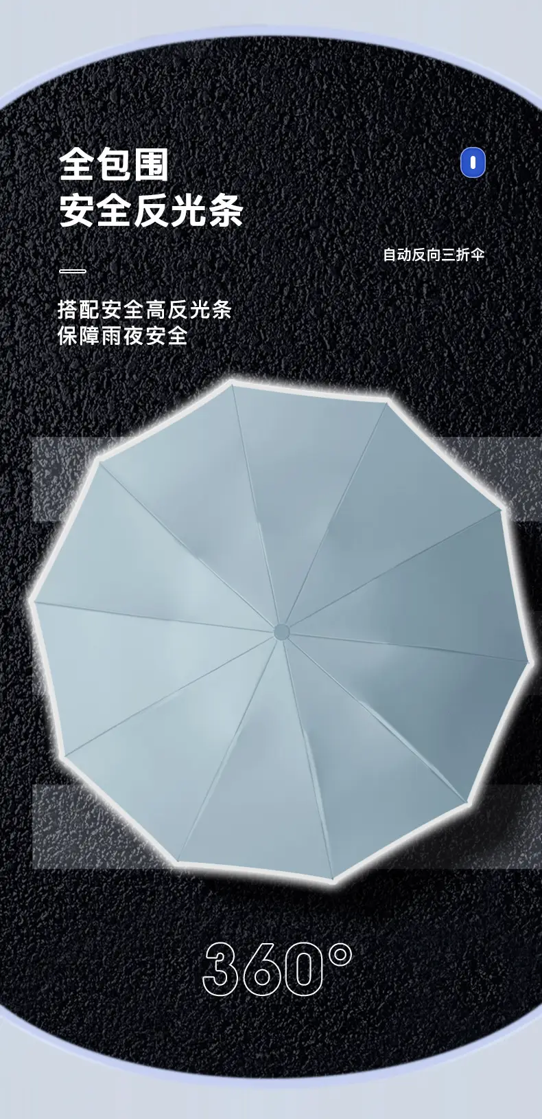 Fully Automatic Reverse Folding Umbrella for Men Women Large — feature 9