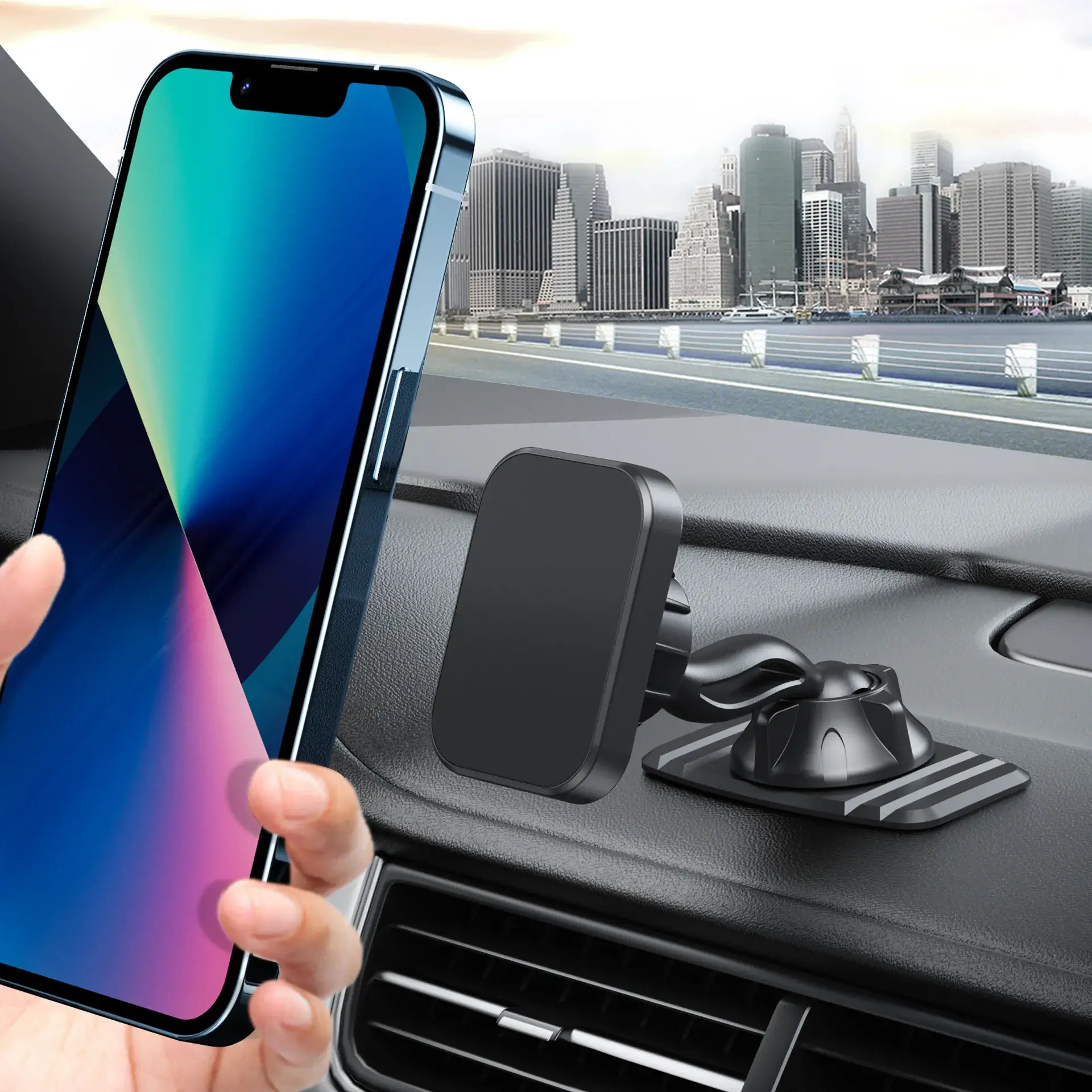 Double-Headed Magnetic Phone Holder 360 Degree Black - Image 9