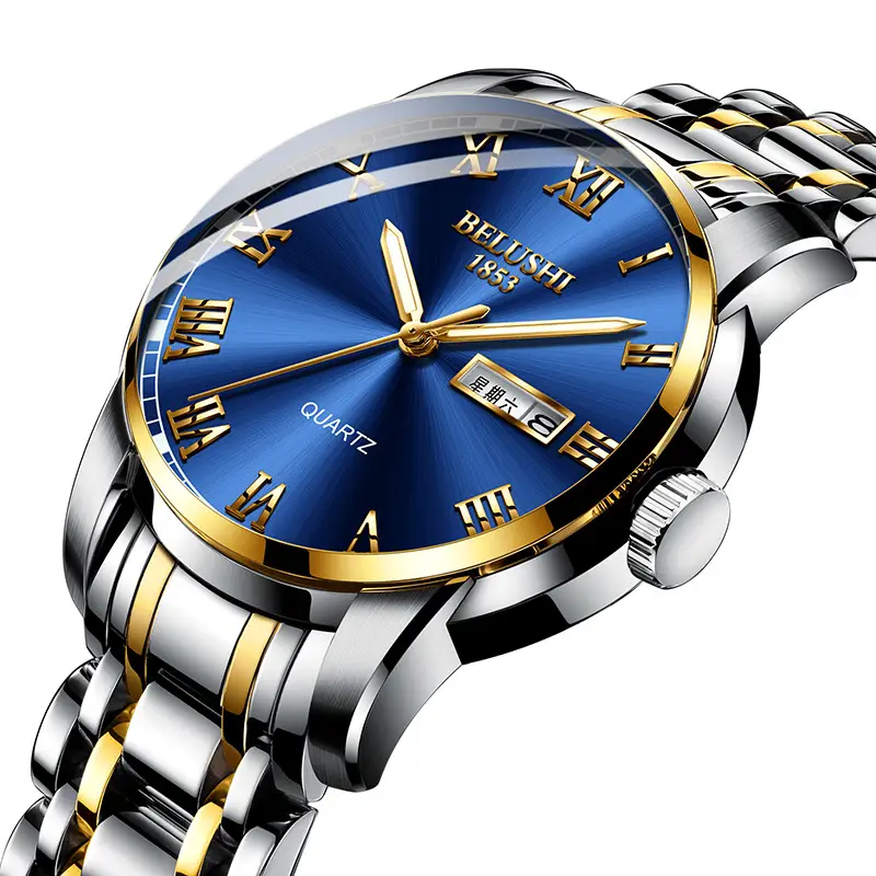 Bellows Quartz Watch for Men Steel Strap Waterproof