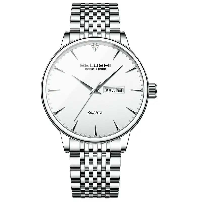 Bellows Quartz Watch for Men Steel Strap Waterproof