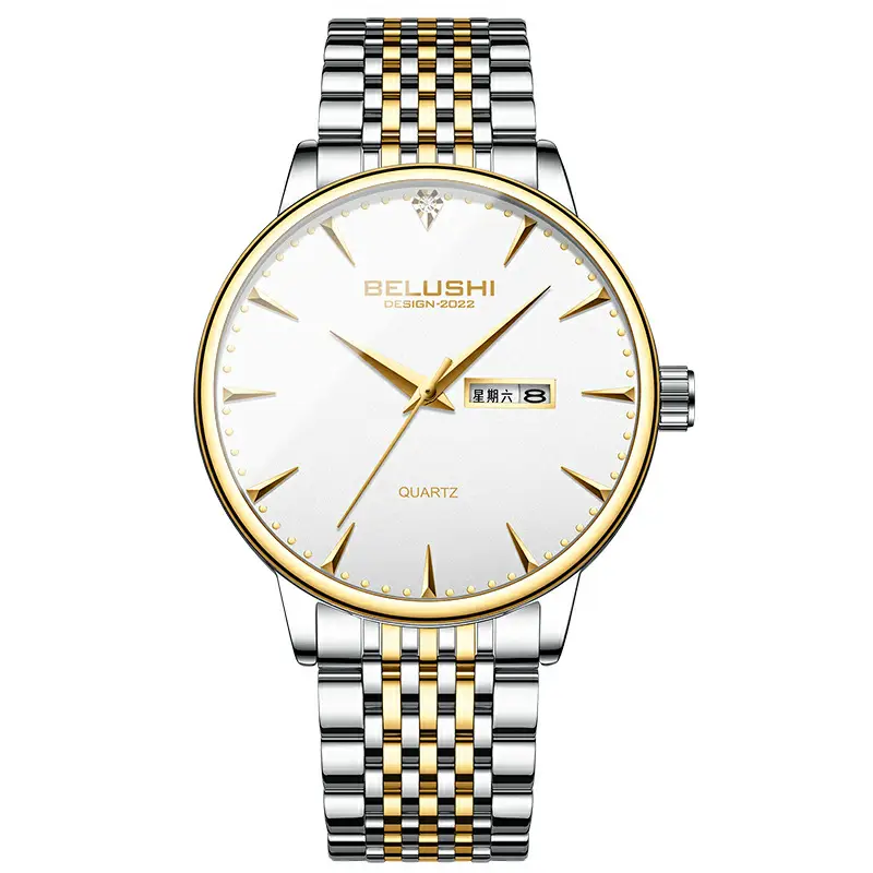 Bellows Quartz Watch for Men Steel Strap Waterproof