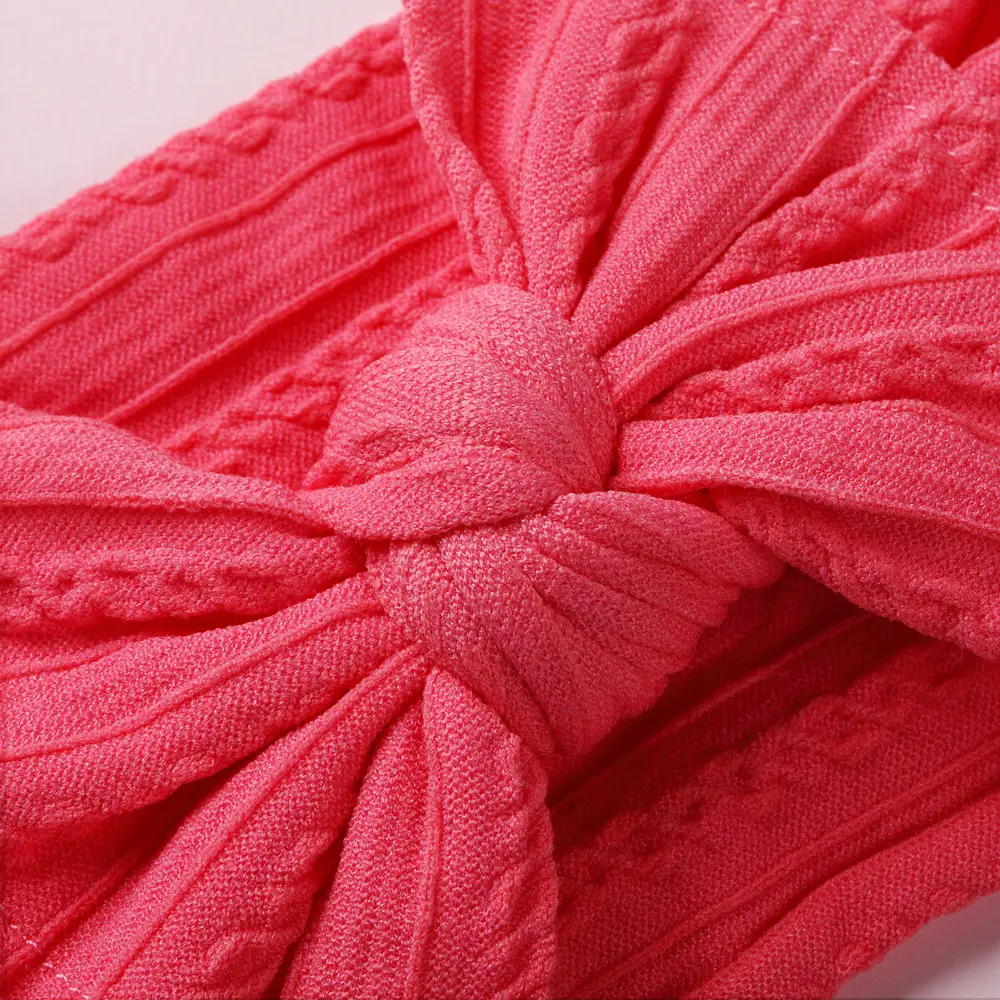 Red Baby Hair Band with Wide Edge Jacquard Fabric