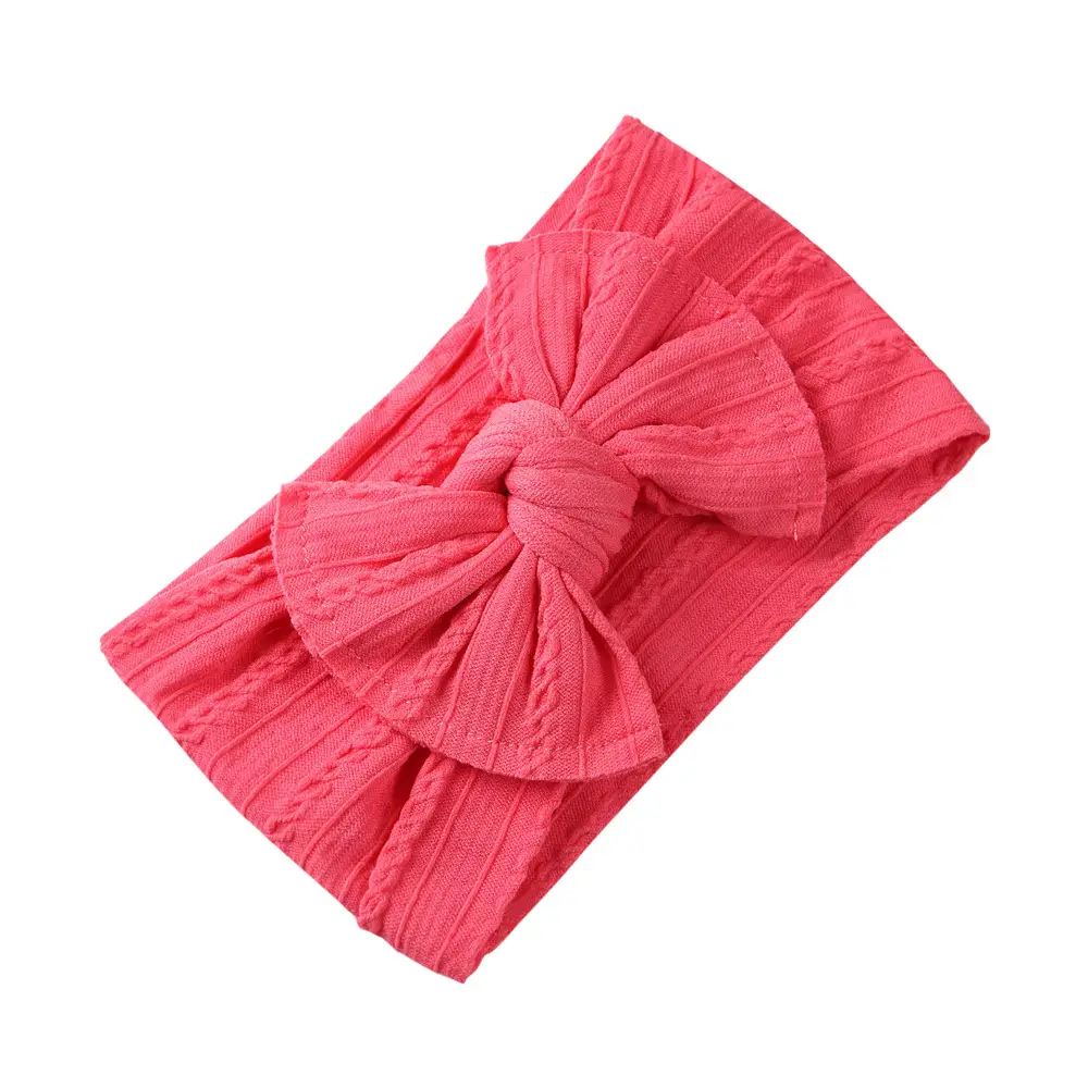 Red Baby Hair Band with Wide Edge Jacquard Fabric