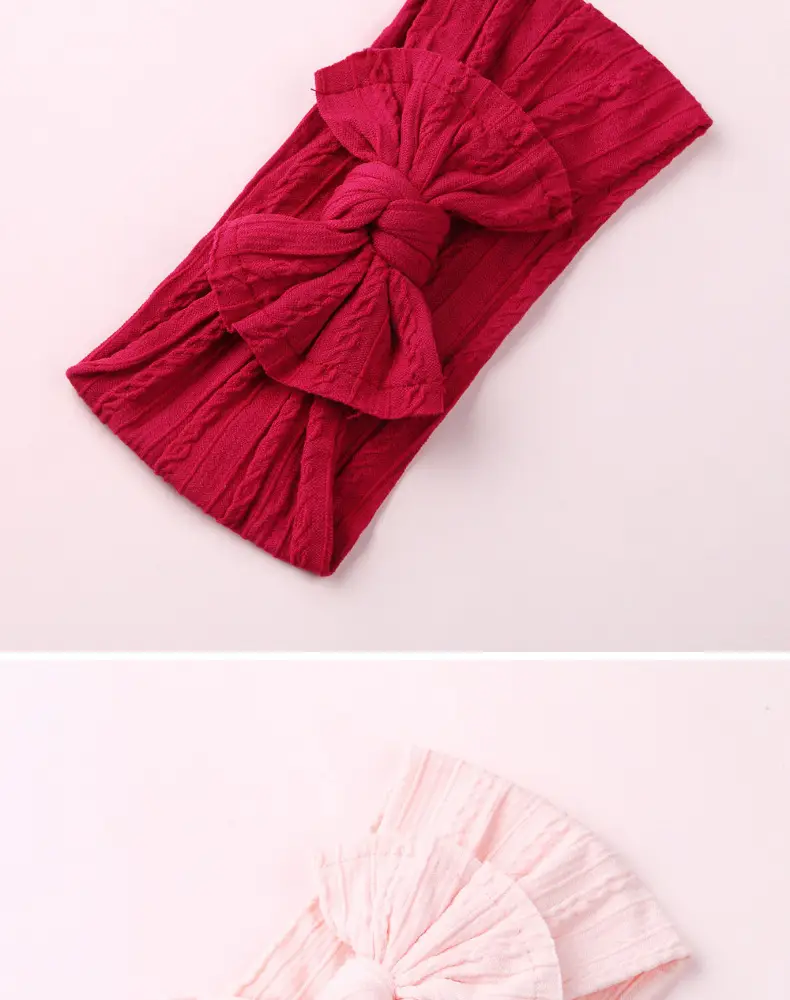 Red Baby Hair Band with Wide Edge Jacquard Fabric — feature 14