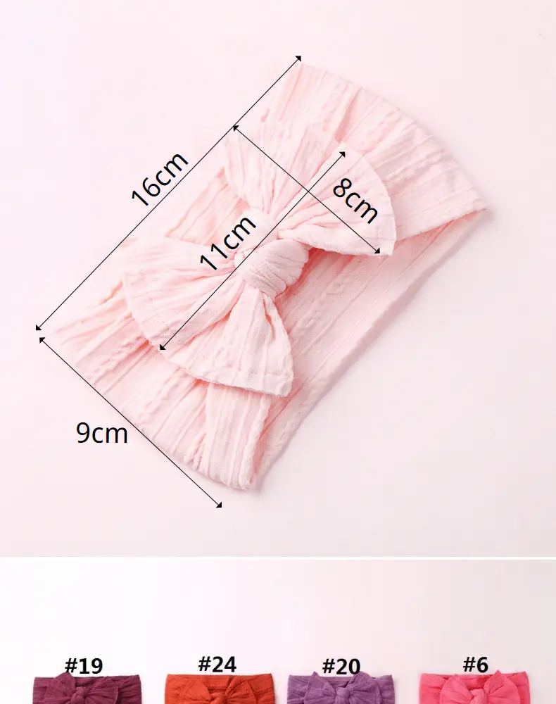 Red Baby Hair Band with Wide Edge Jacquard Fabric — feature 3