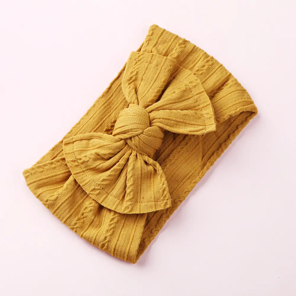 Red Baby Hair Band with Wide Edge Jacquard Fabric