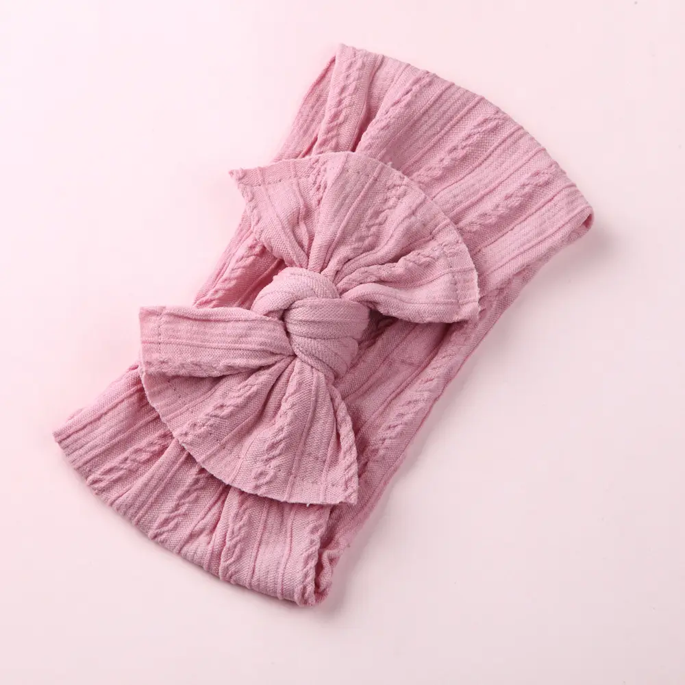 Red Baby Hair Band with Wide Edge Jacquard Fabric