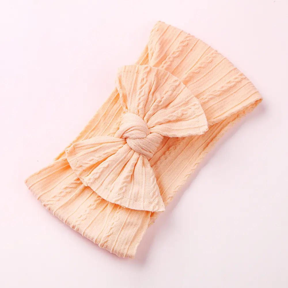 Red Baby Hair Band with Wide Edge Jacquard Fabric