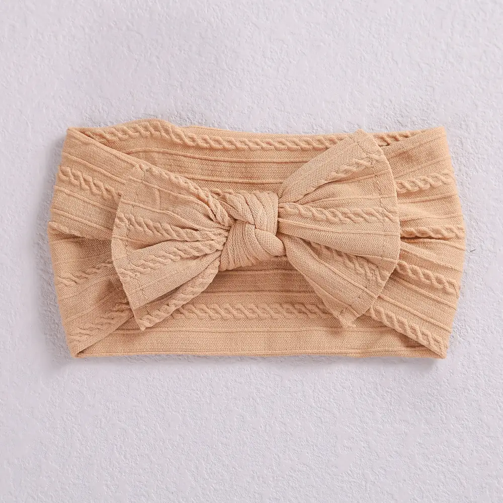 Red Baby Hair Band with Wide Edge Jacquard Fabric