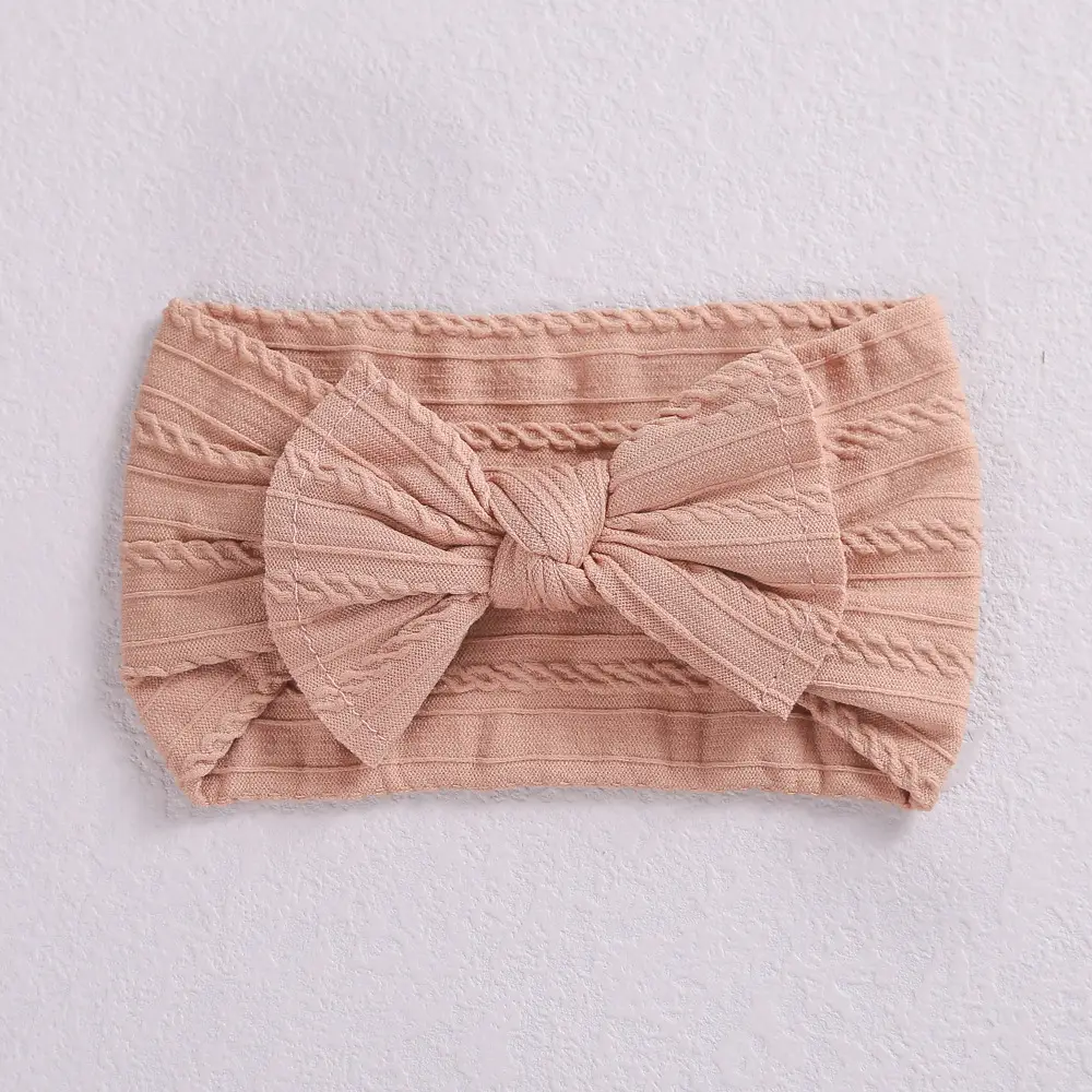 Red Baby Hair Band with Wide Edge Jacquard Fabric