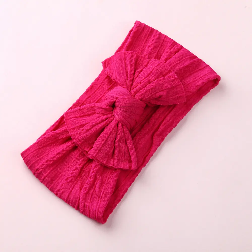 Red Baby Hair Band with Wide Edge Jacquard Fabric