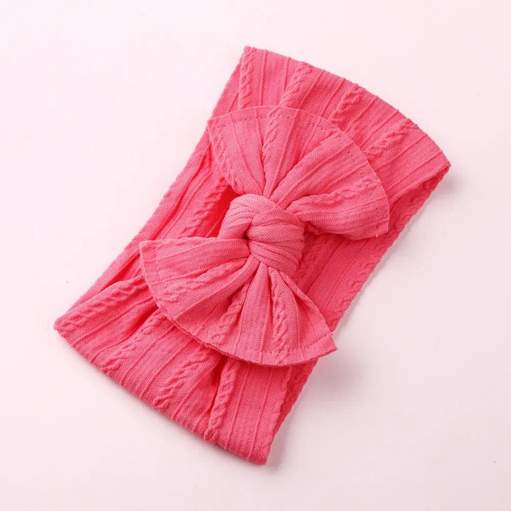 Red Baby Hair Band with Wide Edge Jacquard Fabric