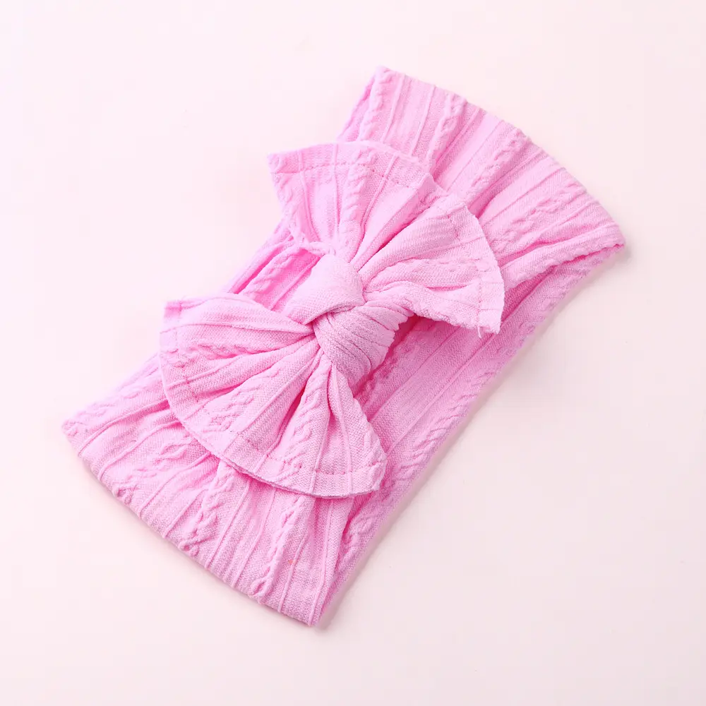 Red Baby Hair Band with Wide Edge Jacquard Fabric