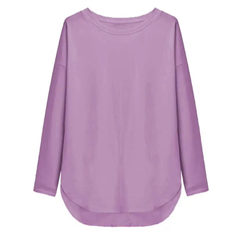 Women Long Sleeve Solid White T-Shirt 2022 - Image 6