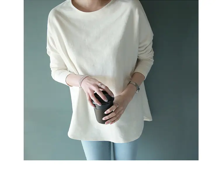 Women Long Sleeve Solid White T-Shirt 2022 — feature 11