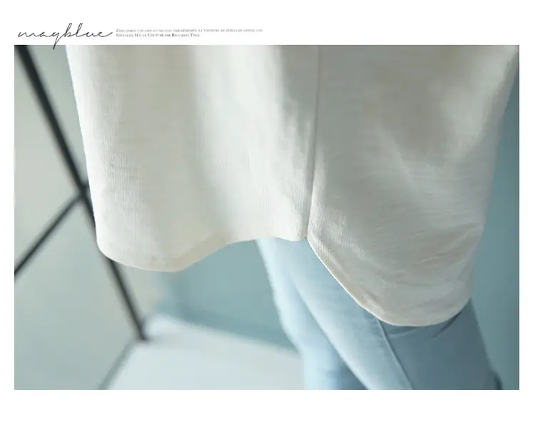 Women Long Sleeve Solid White T-Shirt 2022 — feature 14