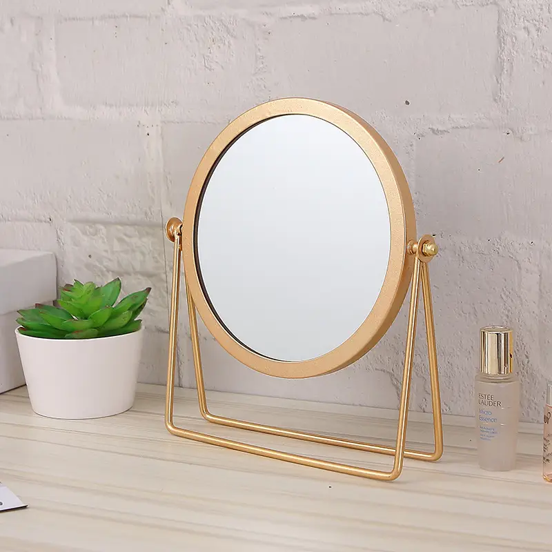 Erect Round Vanity Mirror Stand for Home Decor - Image 2