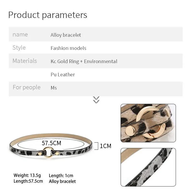 Women's Titanium Steel Leopard Print Wrap Bracelet - Image 7