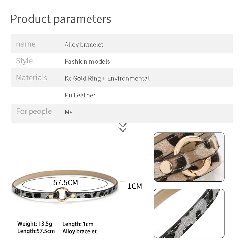 Women's Titanium Steel Leopard Print Wrap Bracelet — feature 2