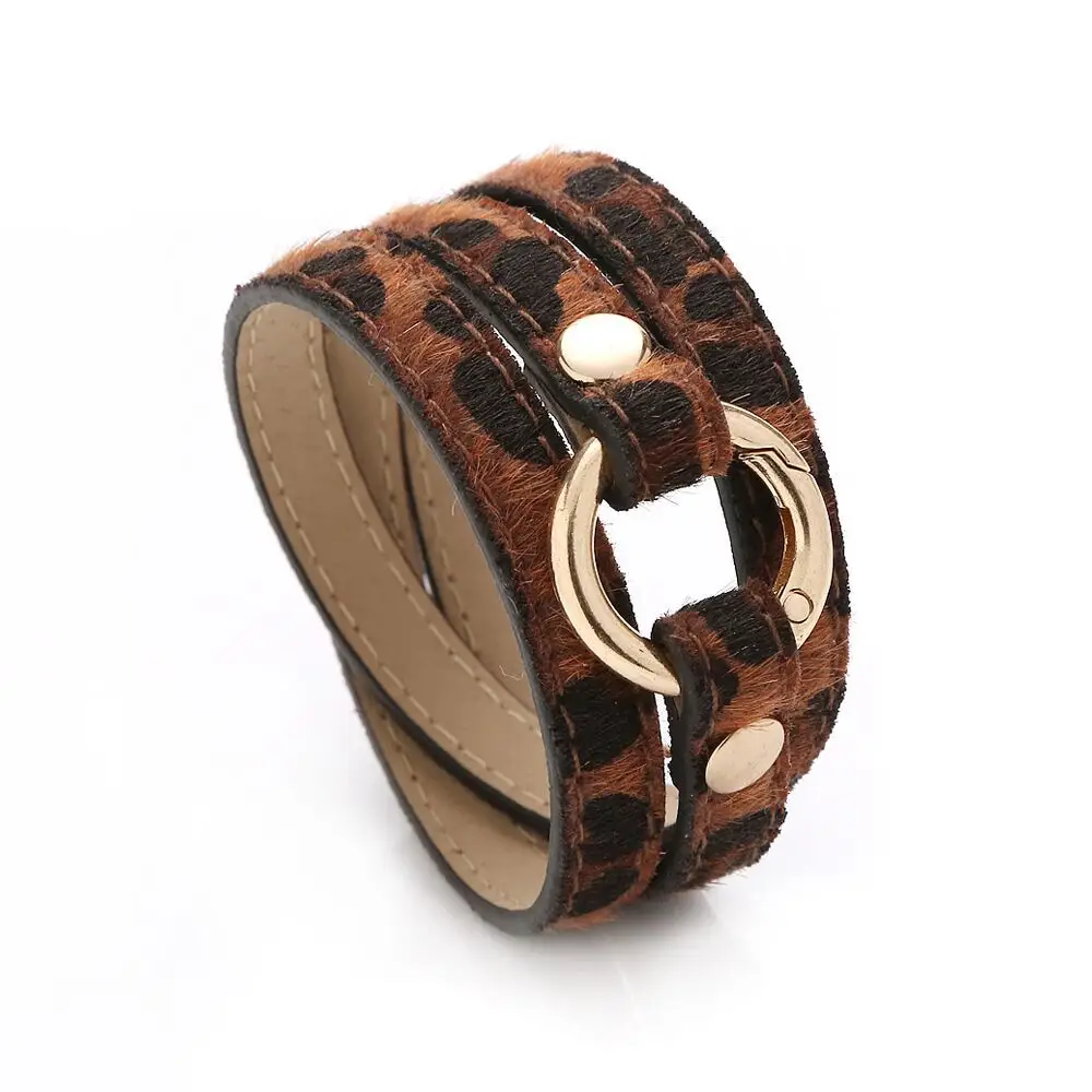 Women's Titanium Steel Leopard Print Wrap Bracelet — feature 4