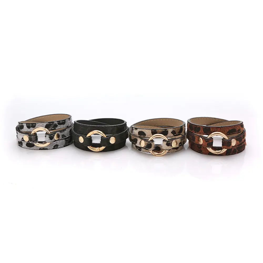 Women's Titanium Steel Leopard Print Wrap Bracelet — feature 8