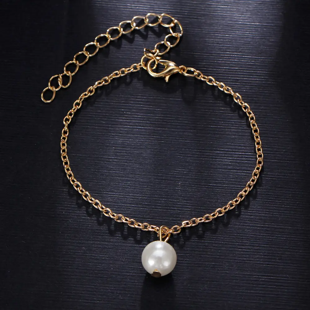 Golden Moon Star Pendant Anklet Set for Women