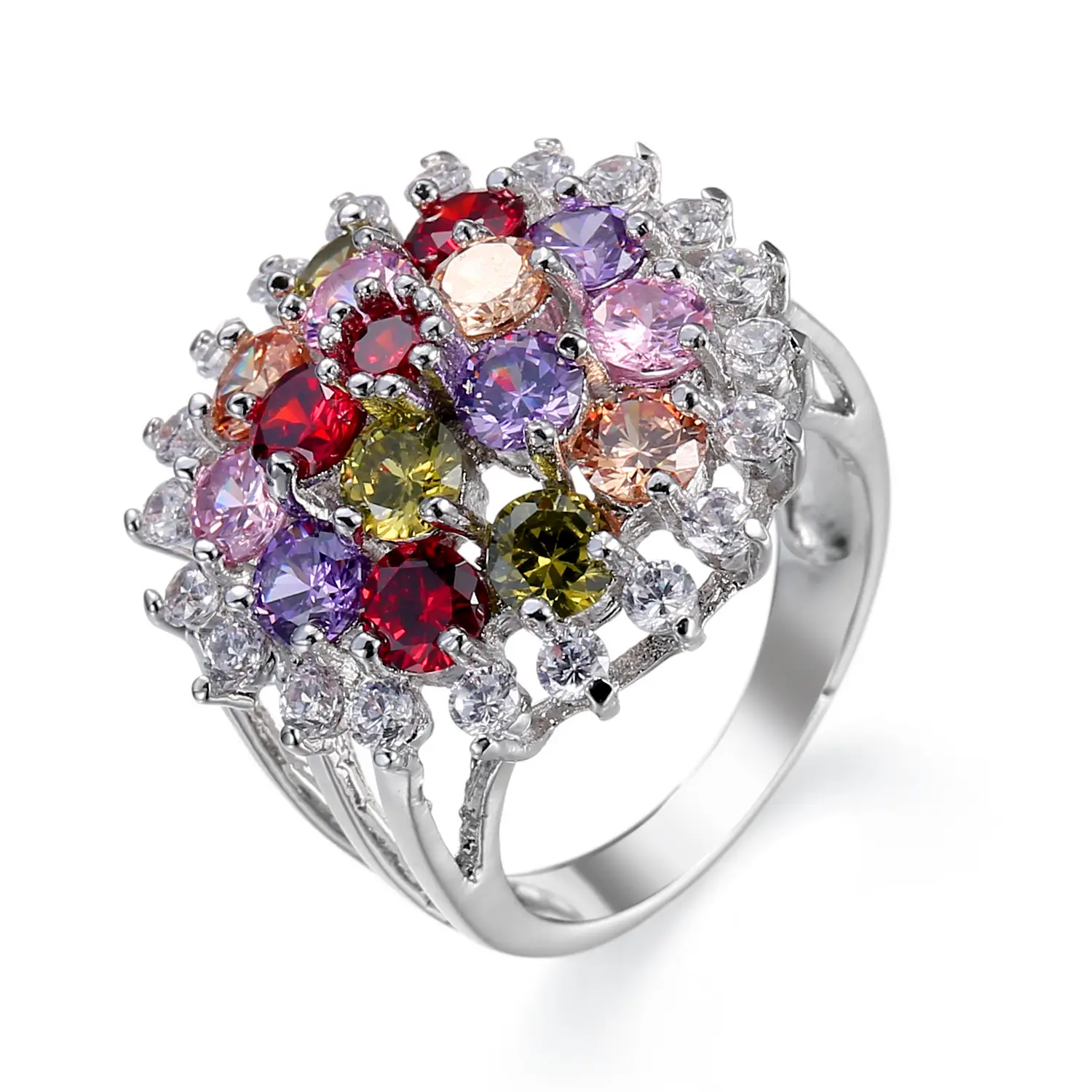 Purple Zircon Ring for Women Geometric Design - Image 3