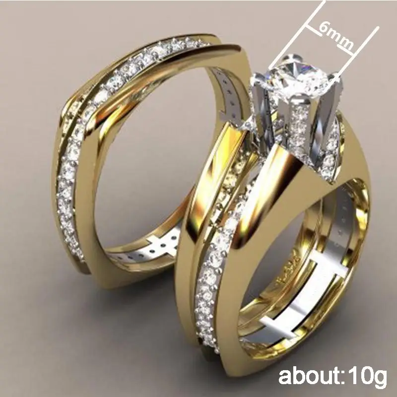 Luxury Gold Plated Diamond Ring Set for Men — feature 1