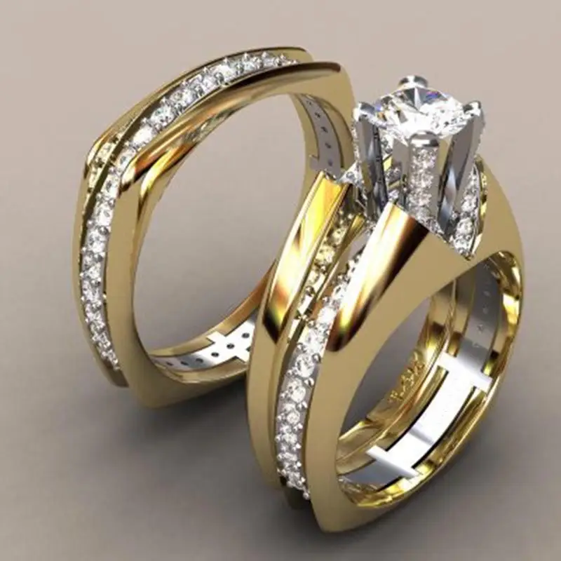 Luxury Gold Plated Diamond Ring Set for Men — feature 10