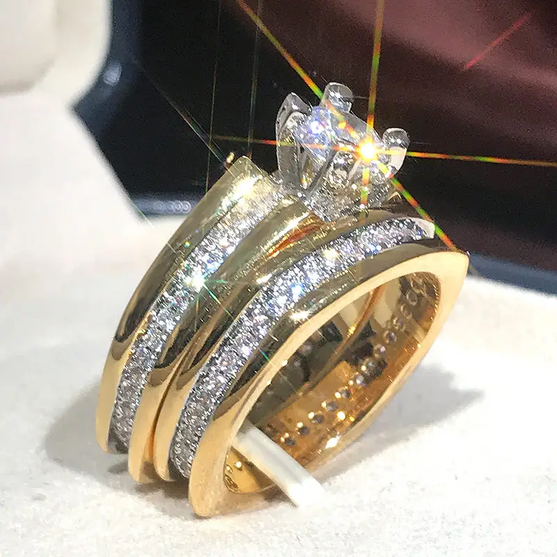 Luxury Gold Plated Diamond Ring Set for Men — feature 3