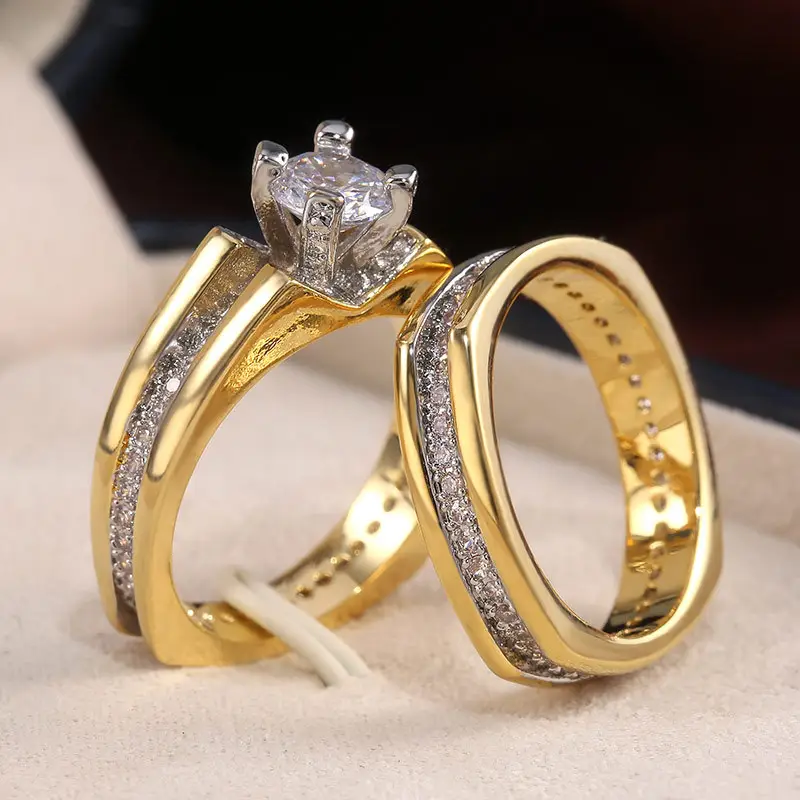 Luxury Gold Plated Diamond Ring Set for Men — feature 5