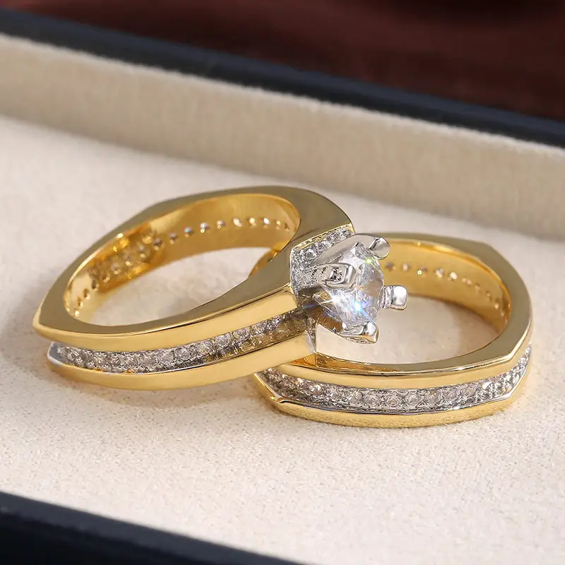 Luxury Gold Plated Diamond Ring Set for Men — feature 6