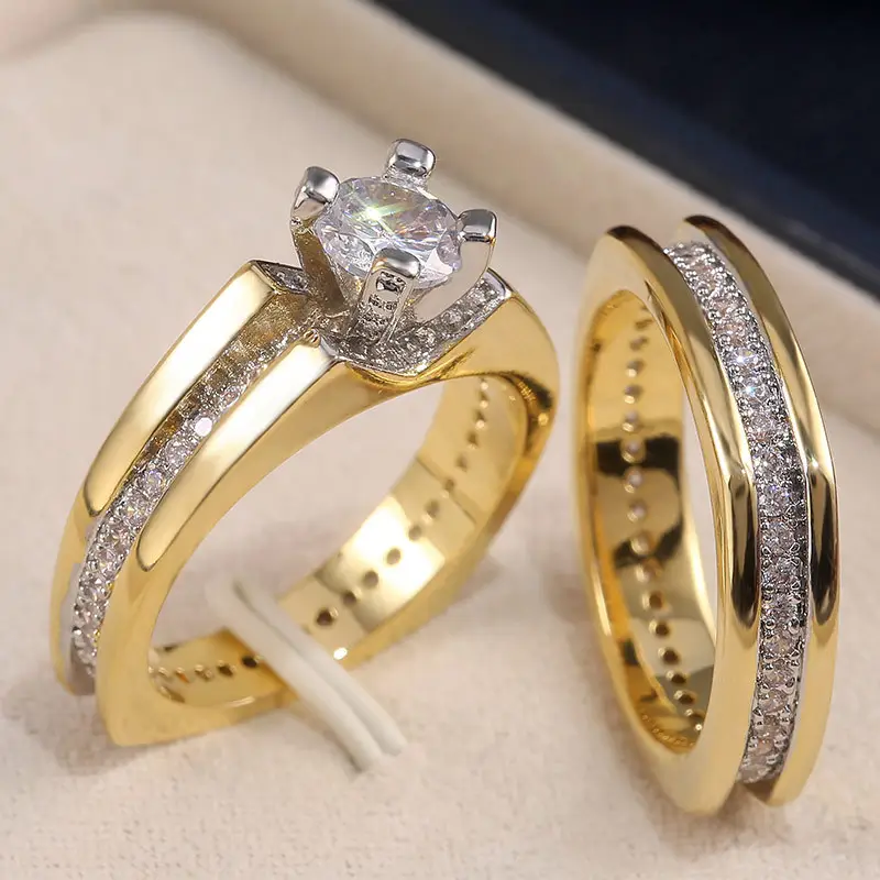 Luxury Gold Plated Diamond Ring Set for Men — feature 7