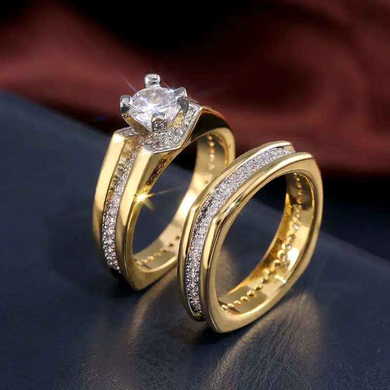 Luxury Gold Plated Diamond Ring Set for Men — feature 8
